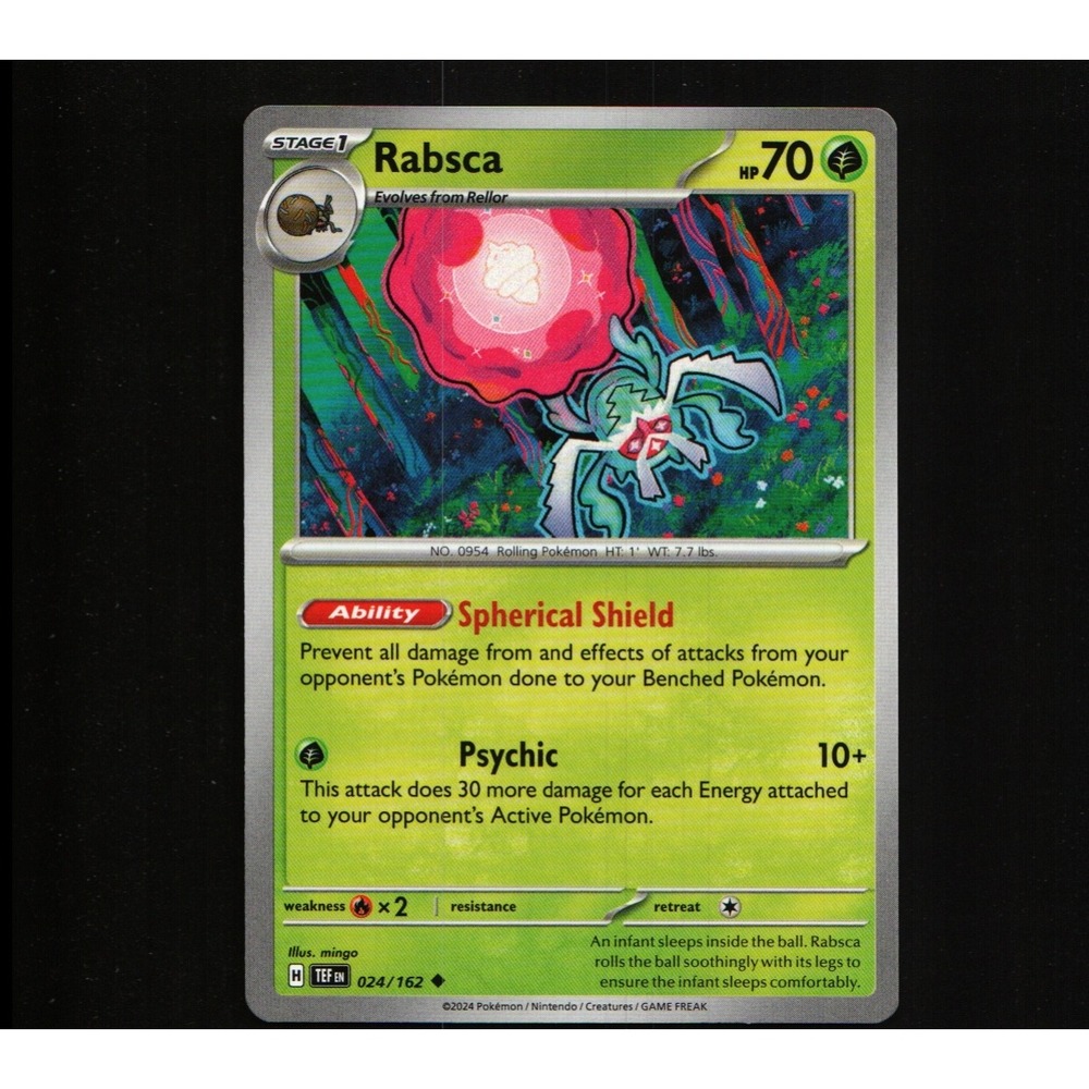 Pokemon Rabsca 024/162 Temporal Forces Uncommon Grass Stage 1 Card NM